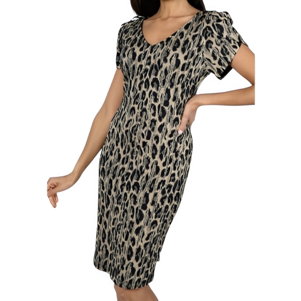 Frank Lyman Design Animal Print Midi Dress